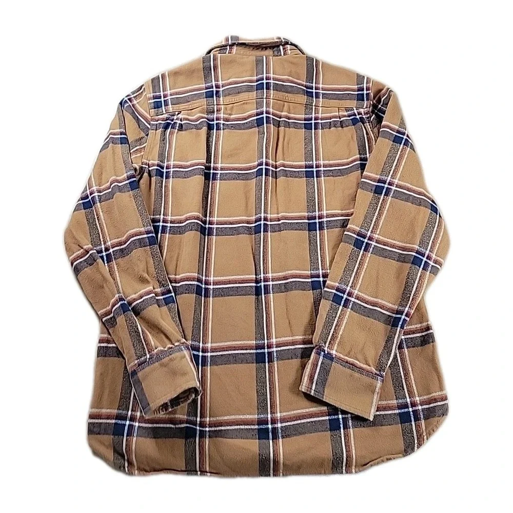 The‎ North Face Adult Mens Flannel Shirt Medium Brown Plaid Button Up Pocket
